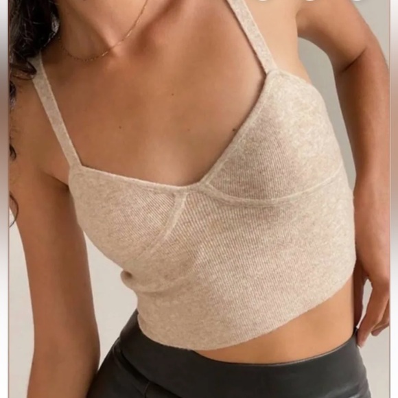 Wilfred Tops - Aritzia Wilfred soft tank in heathered oatmeal